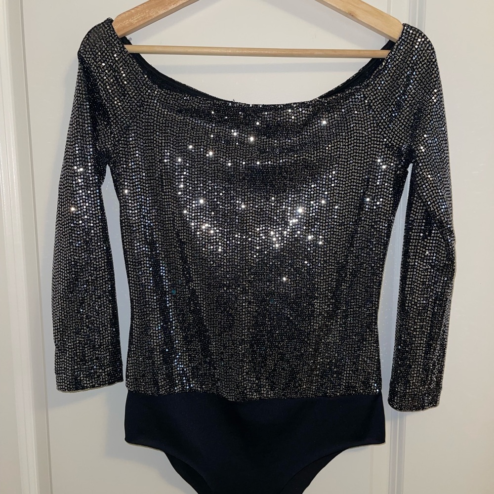 Black Sequin Bodysuit
